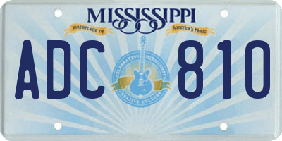 MS license plate ADC810