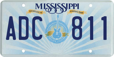MS license plate ADC811