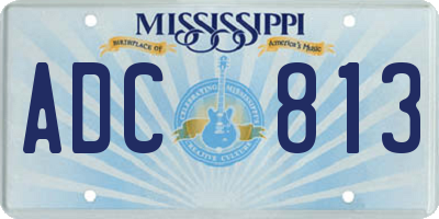 MS license plate ADC813