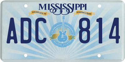 MS license plate ADC814