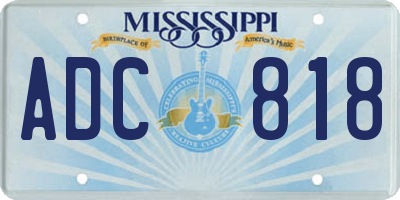 MS license plate ADC818