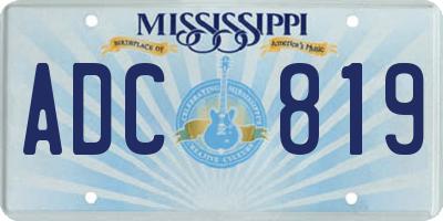 MS license plate ADC819