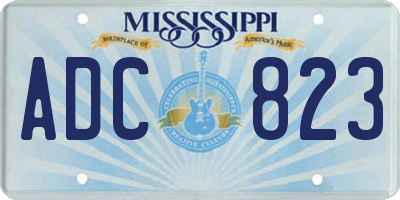 MS license plate ADC823