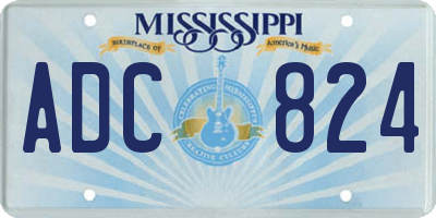 MS license plate ADC824
