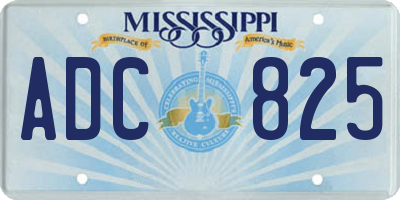 MS license plate ADC825