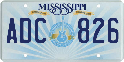 MS license plate ADC826