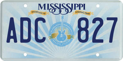 MS license plate ADC827
