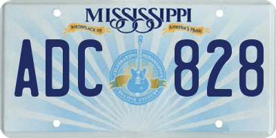 MS license plate ADC828