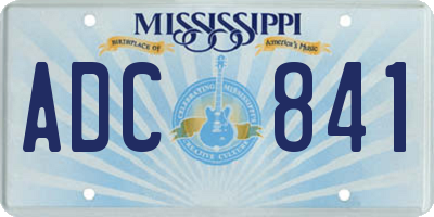 MS license plate ADC841