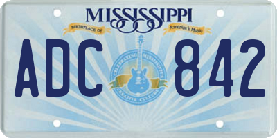 MS license plate ADC842