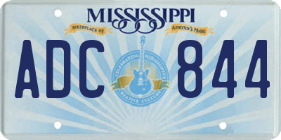 MS license plate ADC844
