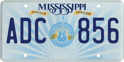 MS license plate ADC856