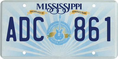 MS license plate ADC861