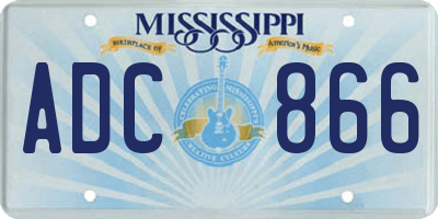 MS license plate ADC866