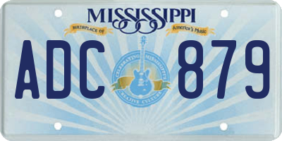 MS license plate ADC879