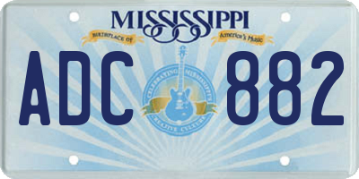 MS license plate ADC882
