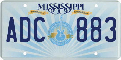 MS license plate ADC883