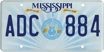 MS license plate ADC884