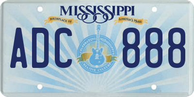 MS license plate ADC888