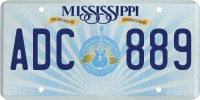 MS license plate ADC889