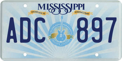 MS license plate ADC897
