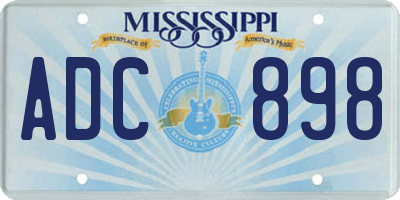 MS license plate ADC898