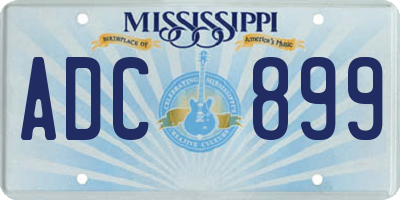 MS license plate ADC899