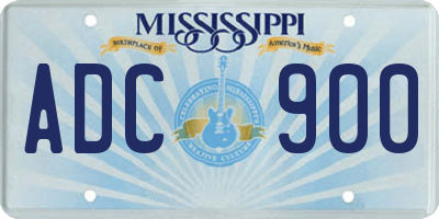 MS license plate ADC900