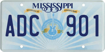 MS license plate ADC901