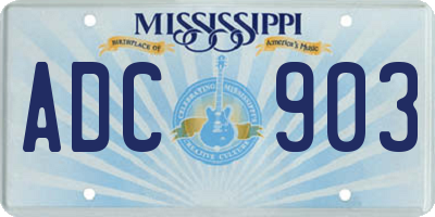 MS license plate ADC903