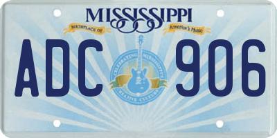 MS license plate ADC906