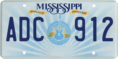 MS license plate ADC912