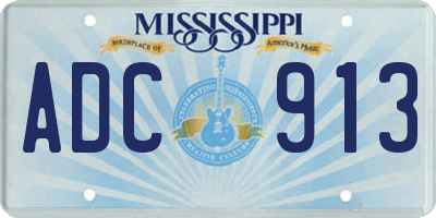 MS license plate ADC913