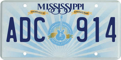 MS license plate ADC914