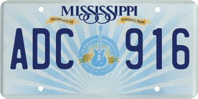 MS license plate ADC916
