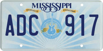 MS license plate ADC917