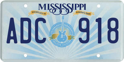 MS license plate ADC918