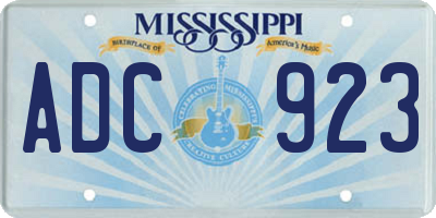 MS license plate ADC923