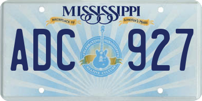 MS license plate ADC927