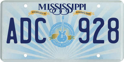 MS license plate ADC928