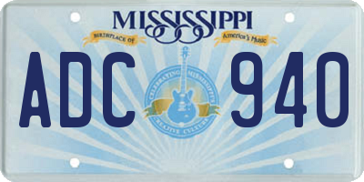 MS license plate ADC940