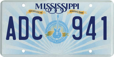 MS license plate ADC941