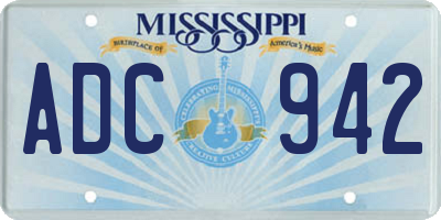 MS license plate ADC942