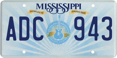 MS license plate ADC943