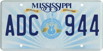 MS license plate ADC944