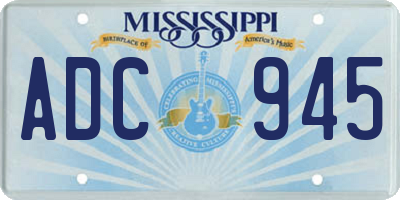 MS license plate ADC945