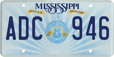 MS license plate ADC946