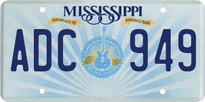 MS license plate ADC949