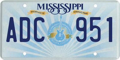MS license plate ADC951