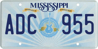 MS license plate ADC955